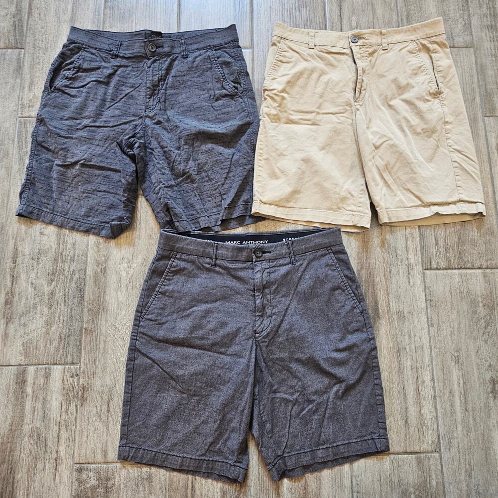 Marc Anthony Flat Front Shorts Size 32‎ Lot of 3 Casual Preppy Summer Vacation